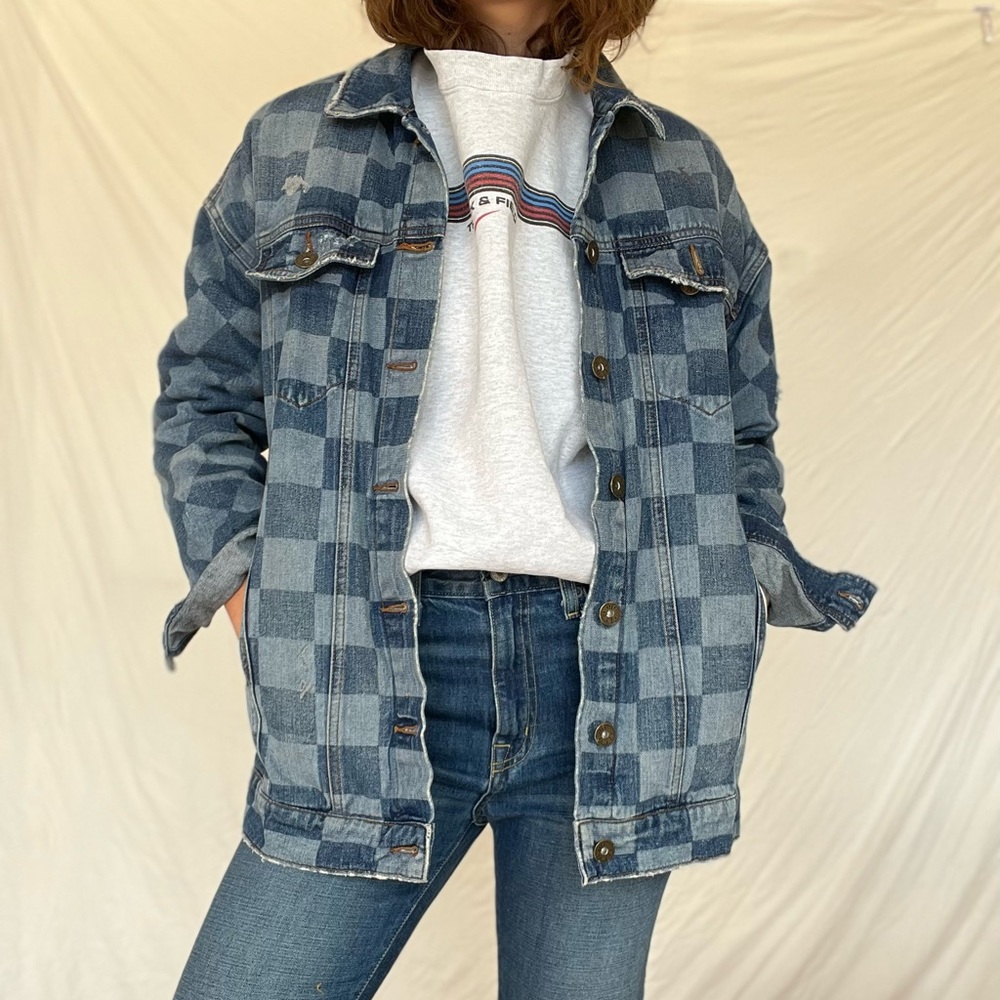 Free People Printed Denim Jacket